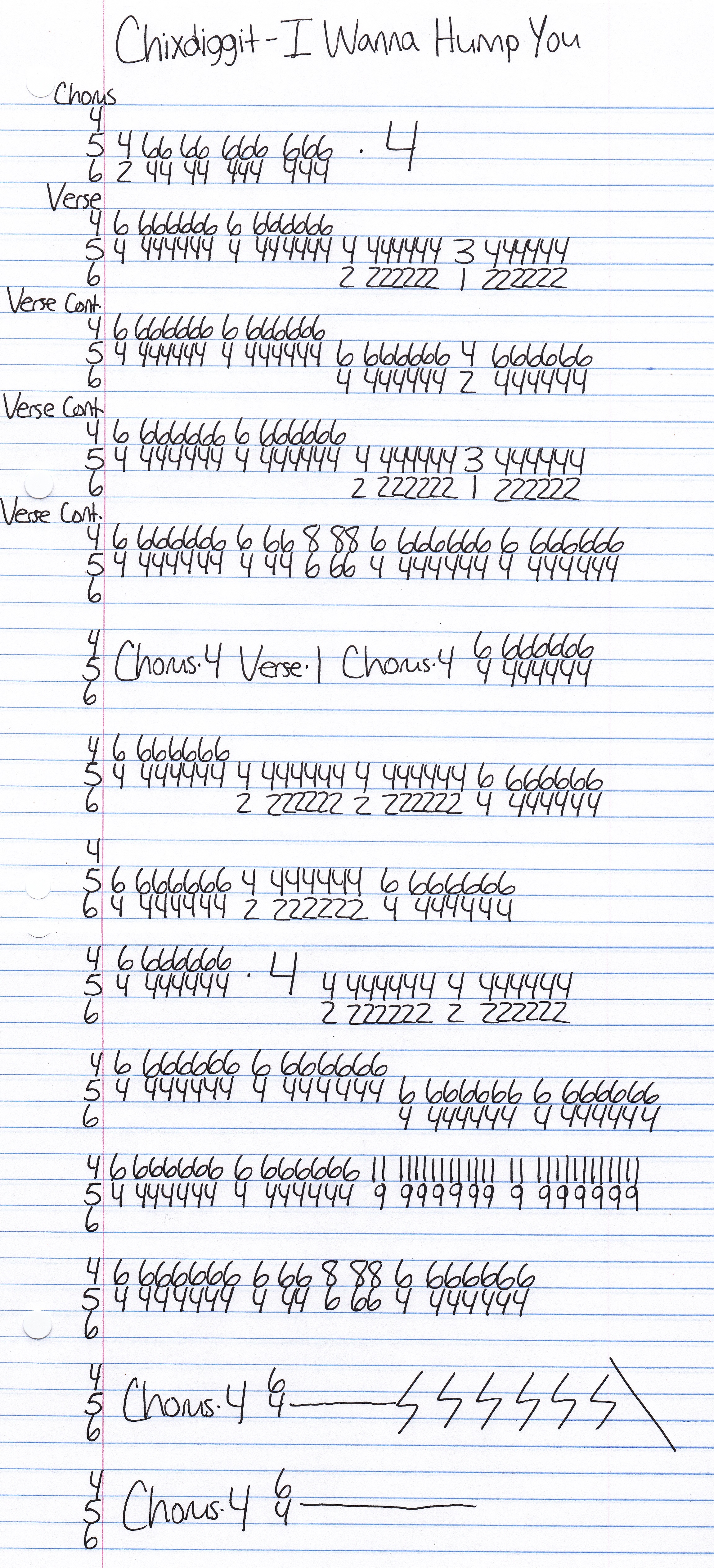 High quality guitar tab for I Wanna Hump You by Chixdiggit off of the album Chixdiggit. ***Complete and accurate guitar tab!***